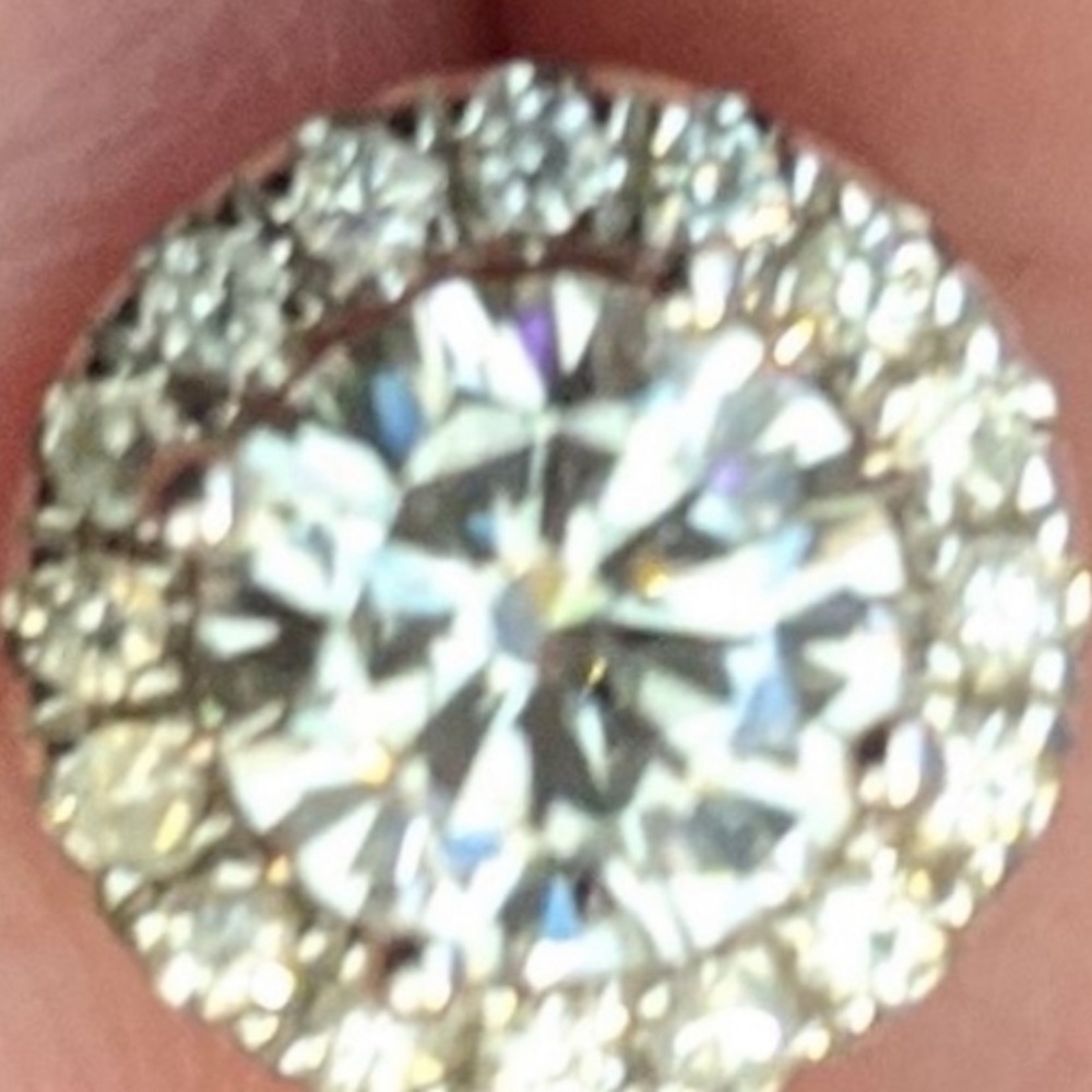 14KT Charles & Colvard Halo moissanite earrings